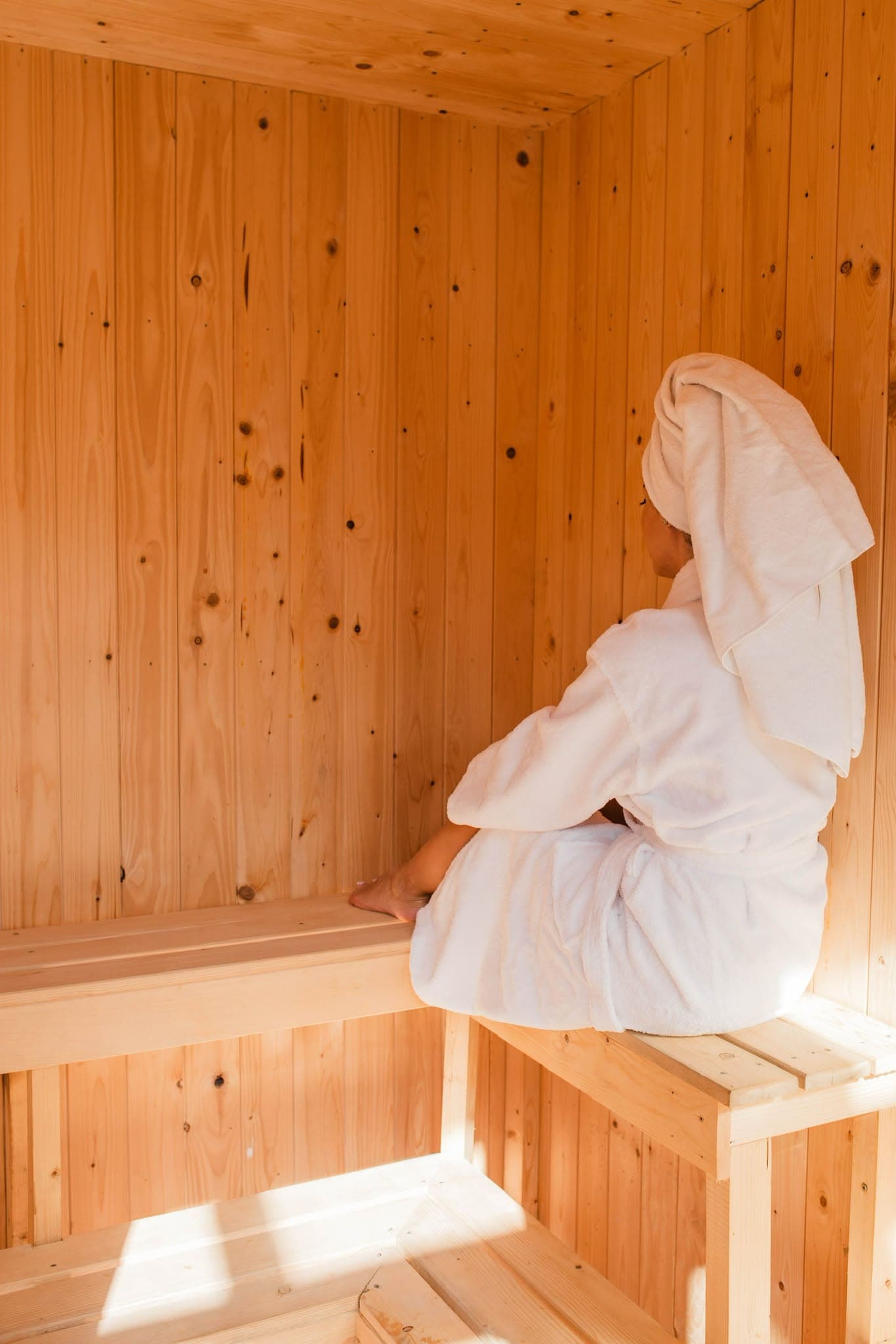 Sauna din lemn de la Casa Dretea.